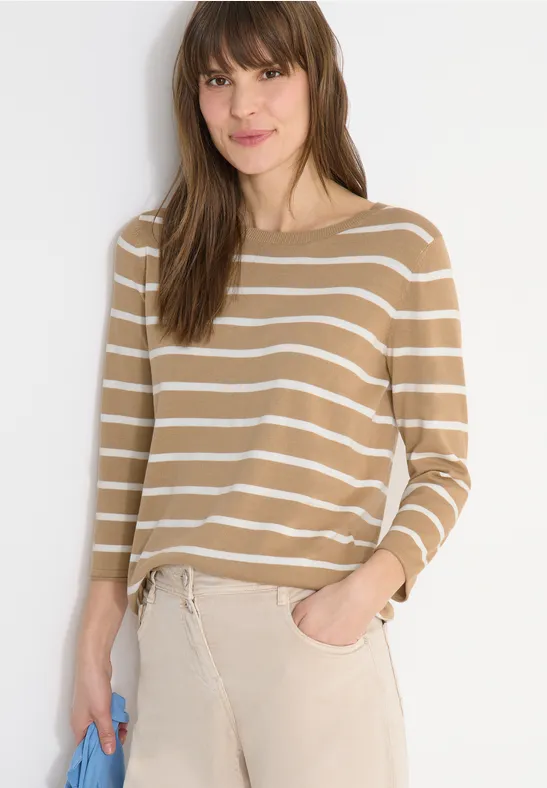 Trui met strepen golden camel