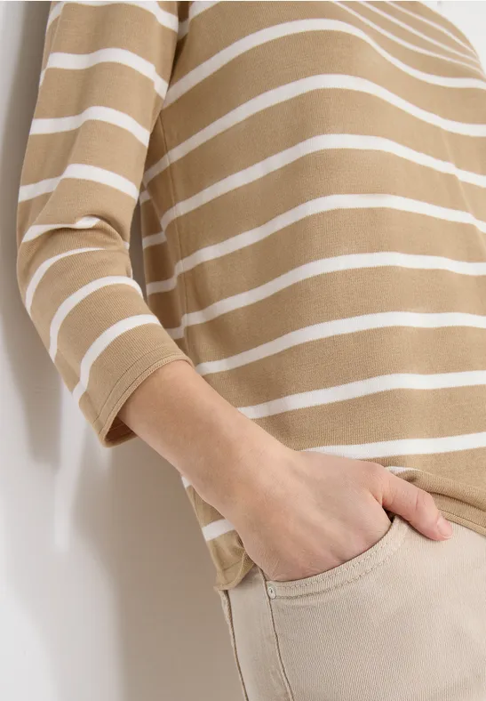 Trui met strepen golden camel