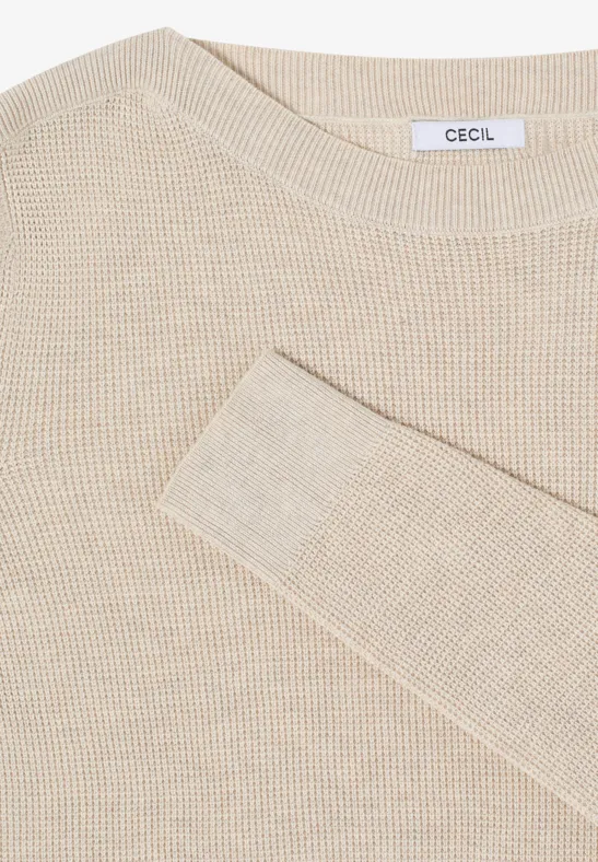 Strukturpullover egg beige melange