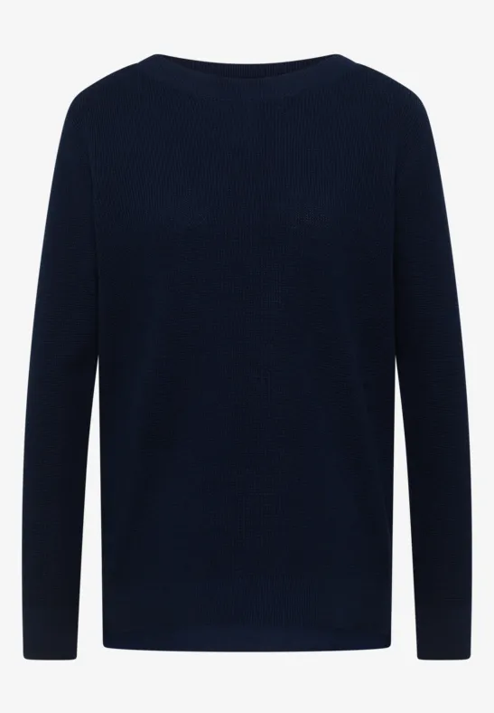 Pull structuré deep denim blue melange