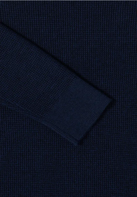 Pull structuré deep denim blue melange
