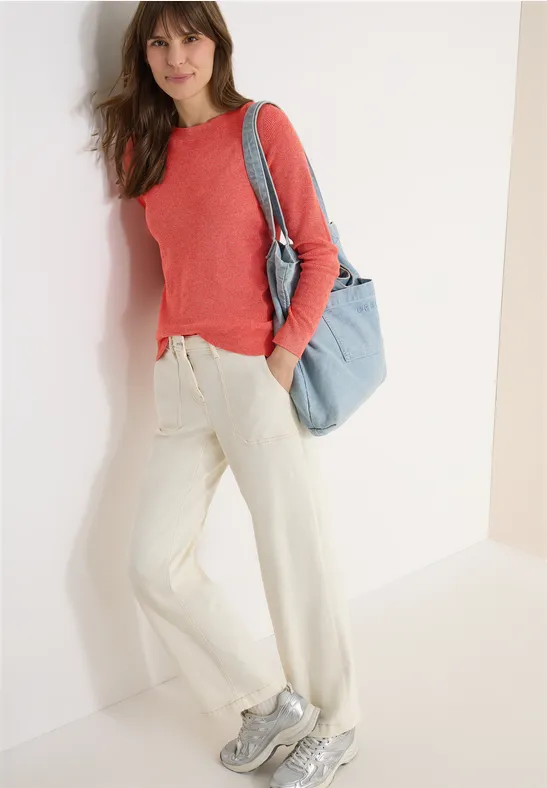 Pull structuré cherry tomato orange melange