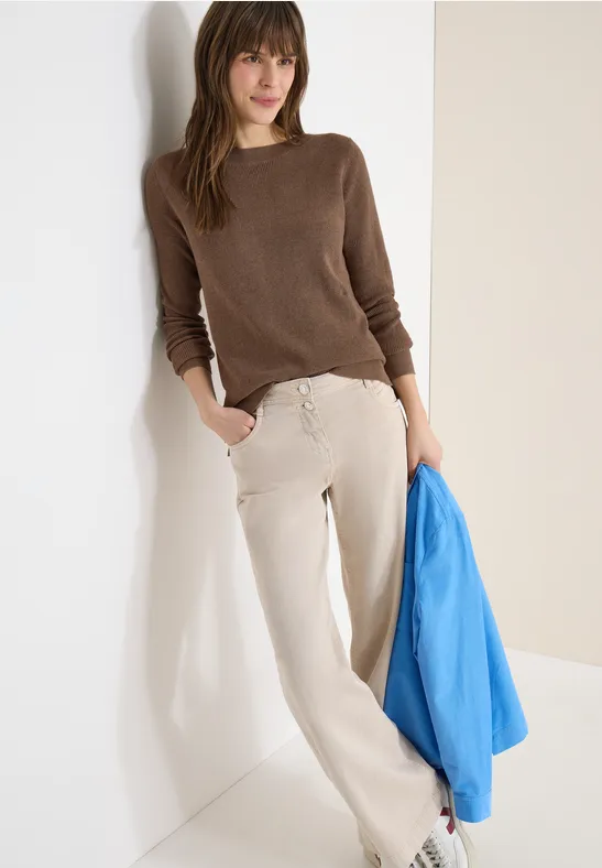 Pull structuré light macchiato brown melange