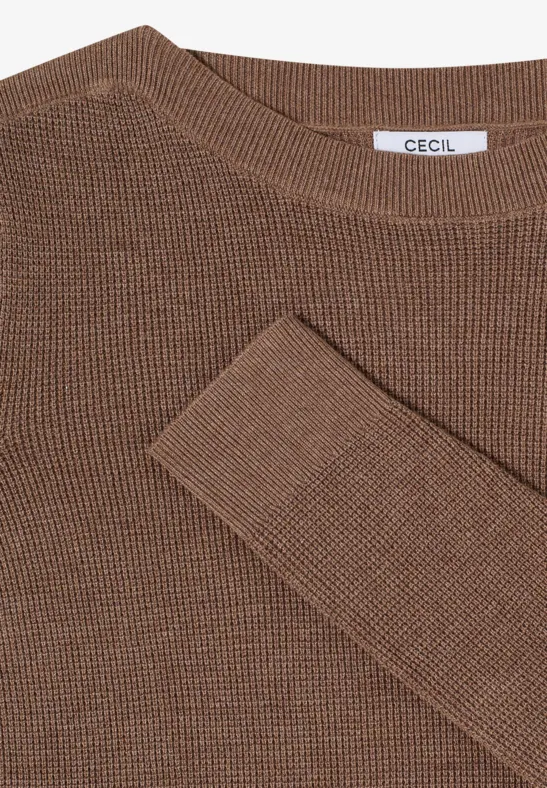 Pull structuré light macchiato brown melange