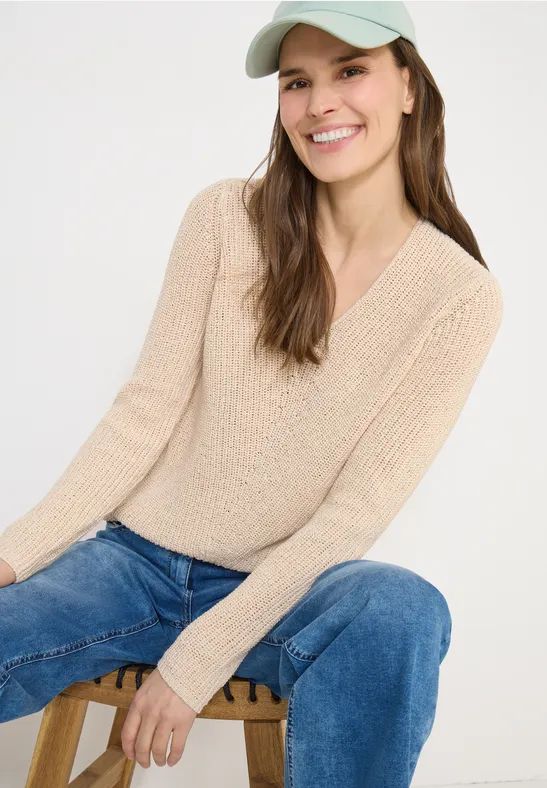 Pull structuré pearl beige