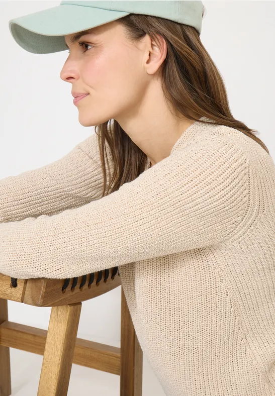 Pull structuré pearl beige