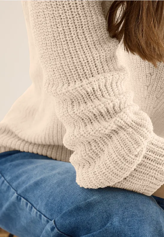 Pull structuré pearl beige