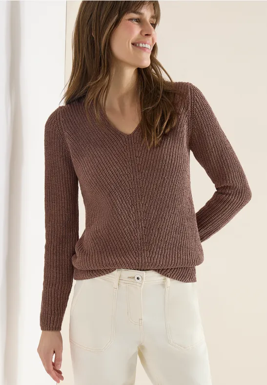 Pull structuré light macchiato brown