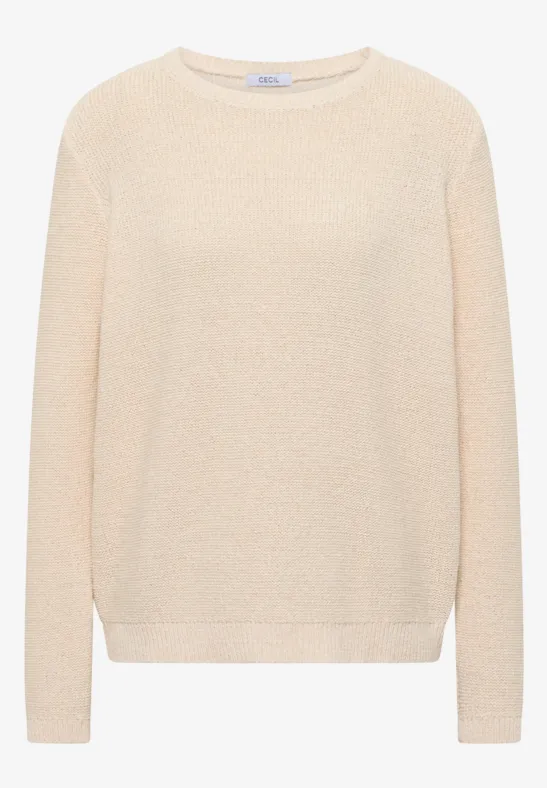 Trui met ruimteverf pearl beige