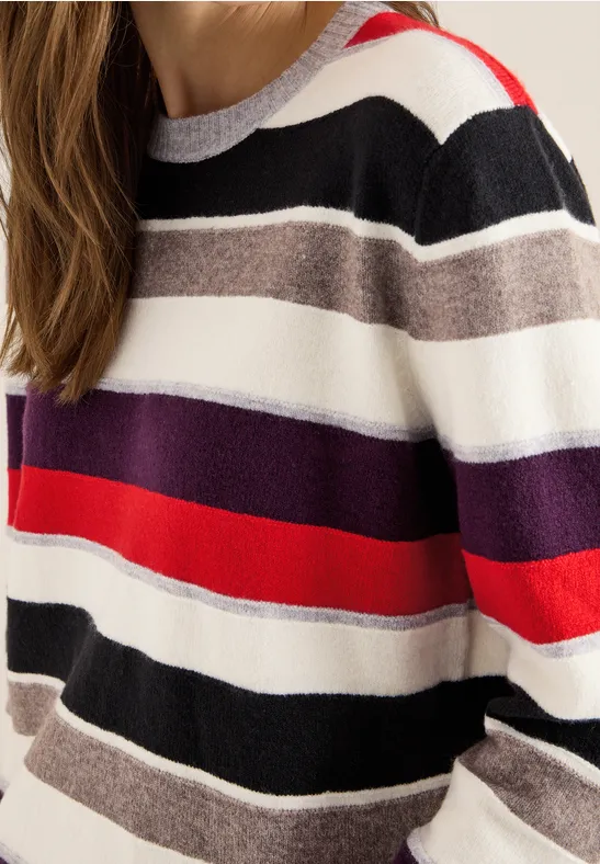 Gestreifter Pullover vanilla white