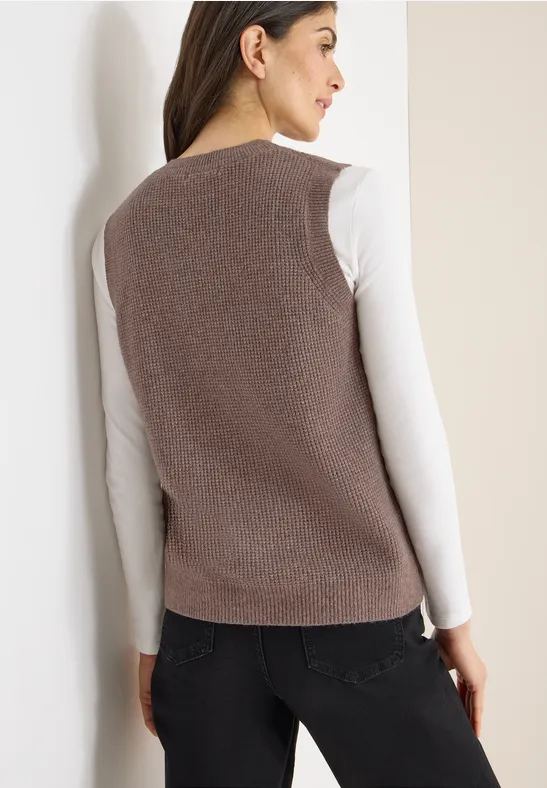 Kuscheliger Pullunder mushroom taupe melange