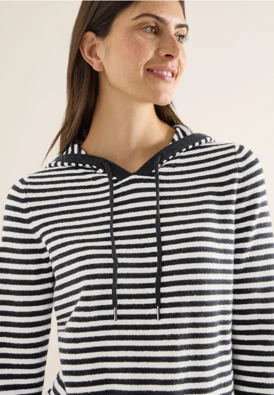 Bluza z kapturem w paski Black