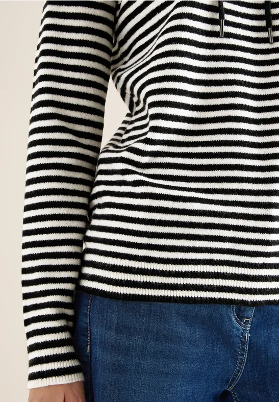 Bluza z kapturem w paski Black