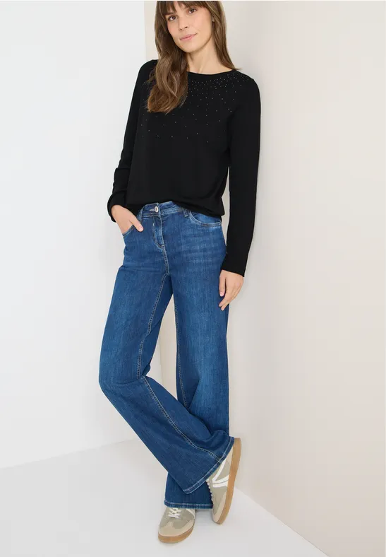 Pullover mit Glitzer Black