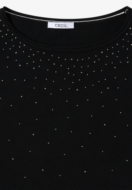 Pullover mit Glitzer Black