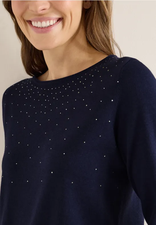 Pullover mit Glitzer urban dark blue
