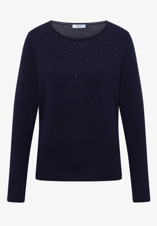 Pullover mit Glitzer urban dark blue