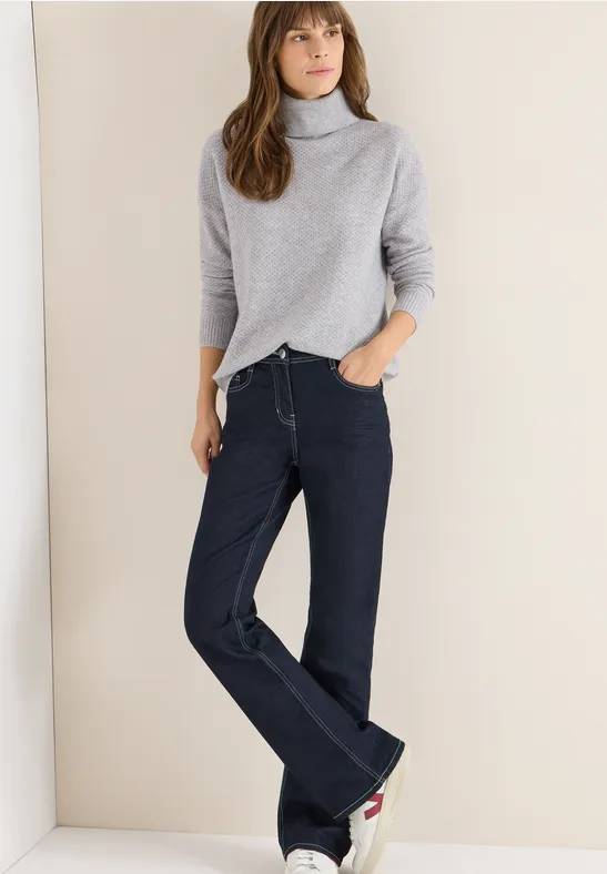 Struktur Rollkragenpullover luna grey melange