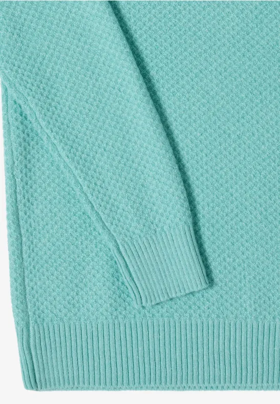 Struktur Rollkragenpullover light foam blue