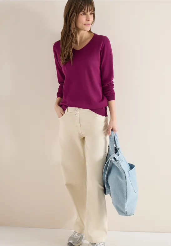 Pull basique magenta purple