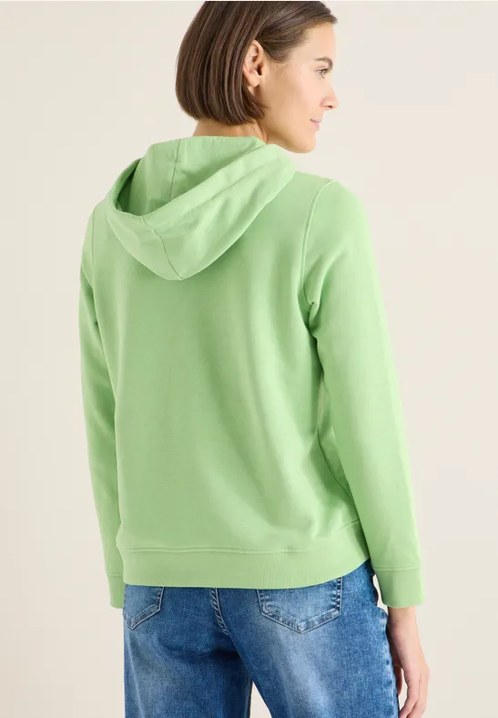 Hoodie mit Stickerei bamboo green