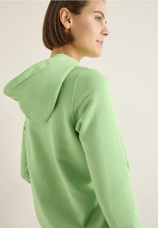 Hoodie mit Stickerei bamboo green
