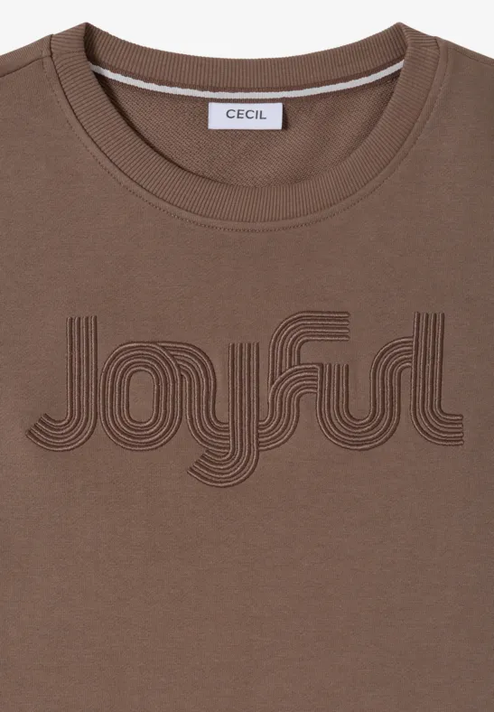 Sweatshirt mit Stickerei urban taupe