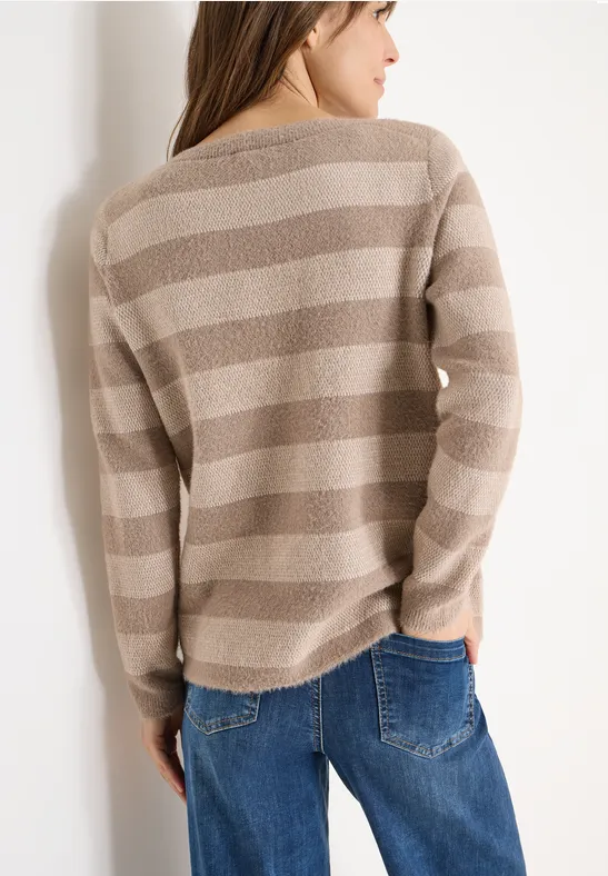 Pull en fil de plume urban taupe
