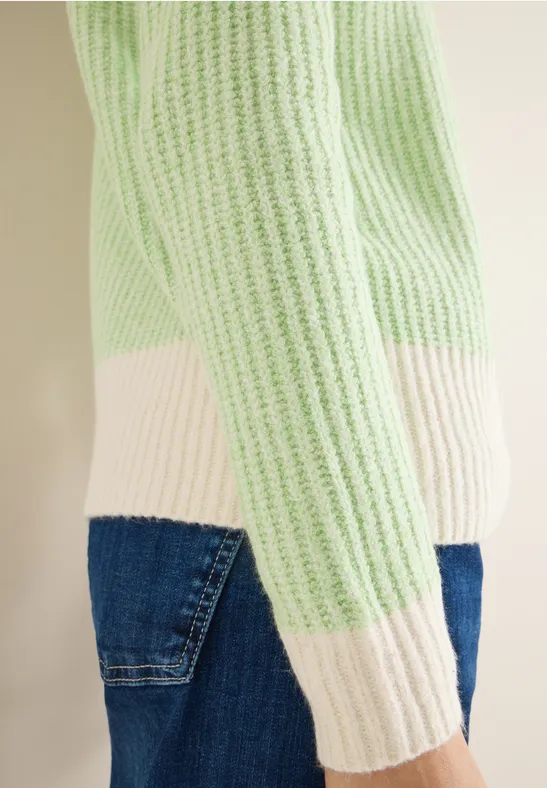 Zachte mouline trui bamboo green