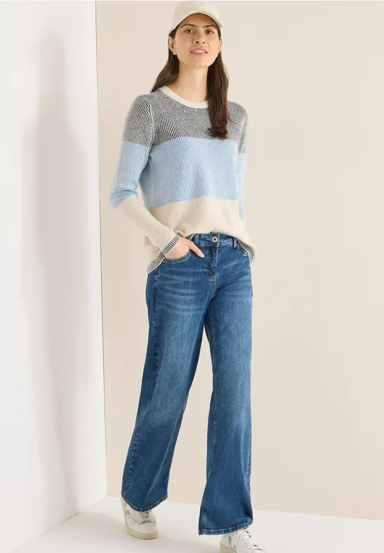 Softer Streifen Pullover universal blue