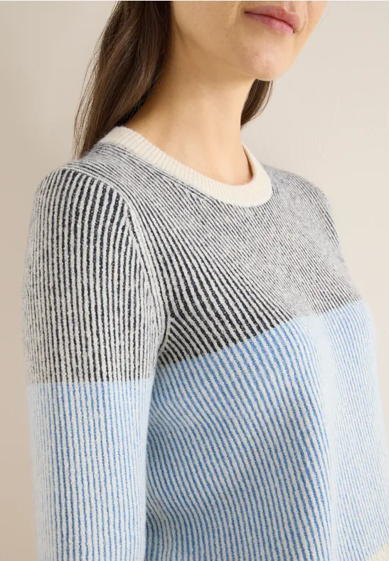 Softer Streifen Pullover universal blue