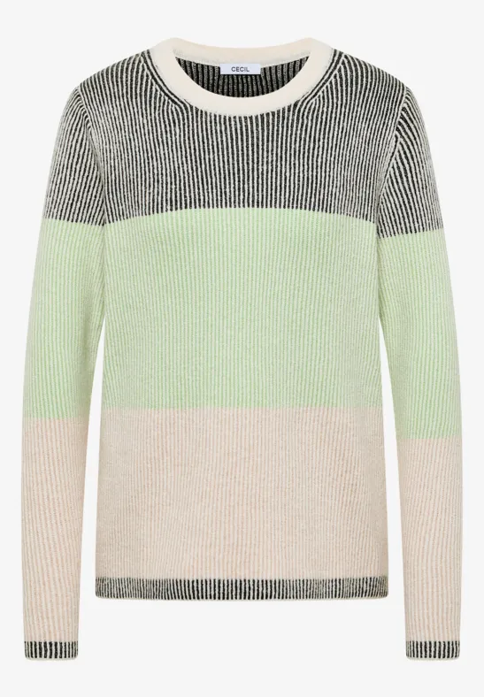 Softer Streifen Pullover raw khaki