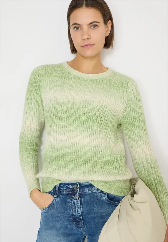 Space Dye Pullover bamboo green melange