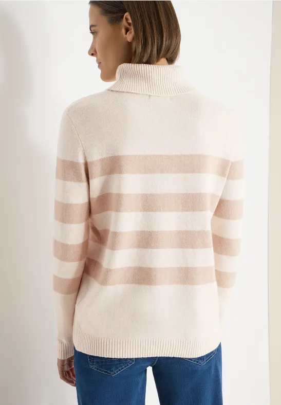 Softer Rollkragenpullover oat milk beige melange