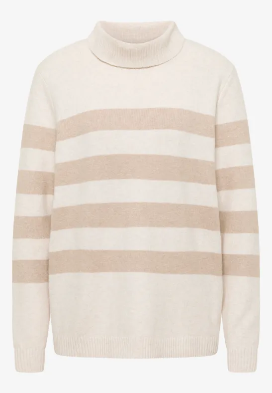 Softer Rollkragenpullover oat milk beige melange