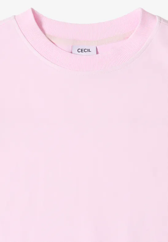 Sweat-shirt à manches courtes au look "Garment dye tea rose
