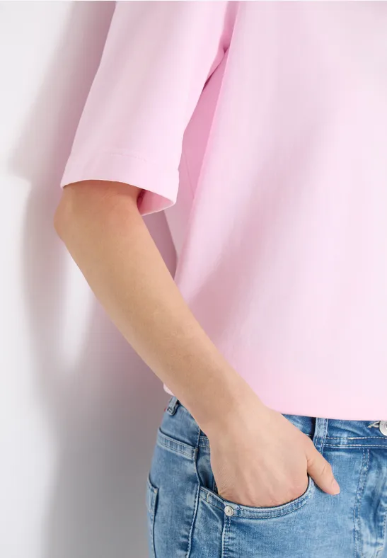 Sweat-shirt à manches courtes au look "Garment dye tea rose