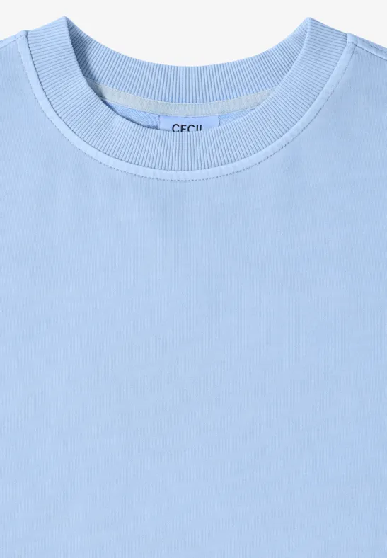 Sweat-shirt à manches courtes au look "Garment dye fresh water blue