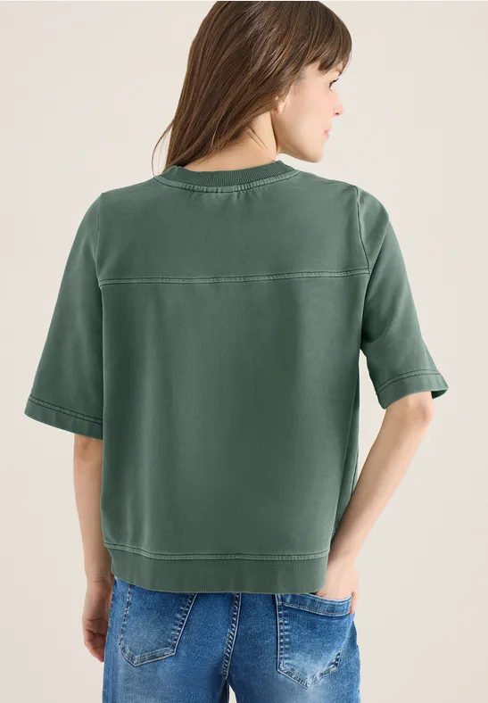 Sweat-shirt à manches courtes au look "Garment dye just khaki