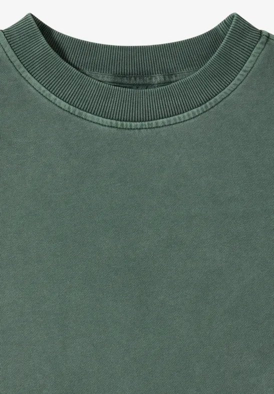 Sweat-shirt à manches courtes au look "Garment dye just khaki