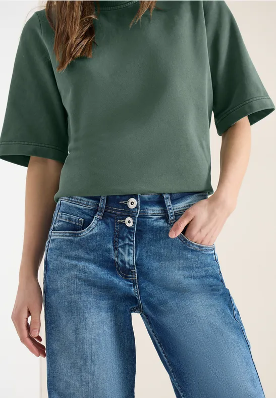 Sweat-shirt à manches courtes au look "Garment dye just khaki