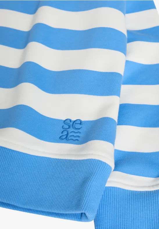 Sweat-shirt à rayures fountain blue