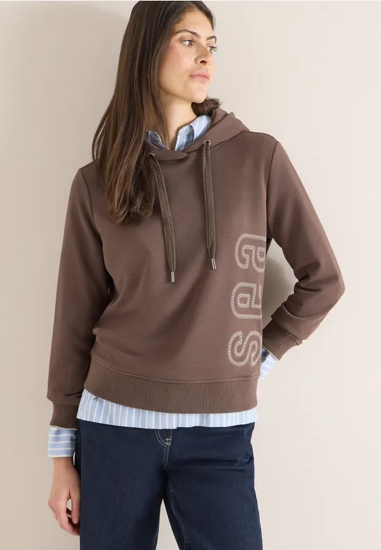 Hoodie mit Backprint urban taupe
