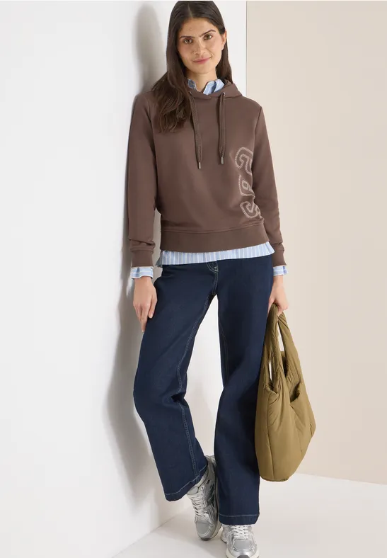 Hoodie mit Backprint urban taupe