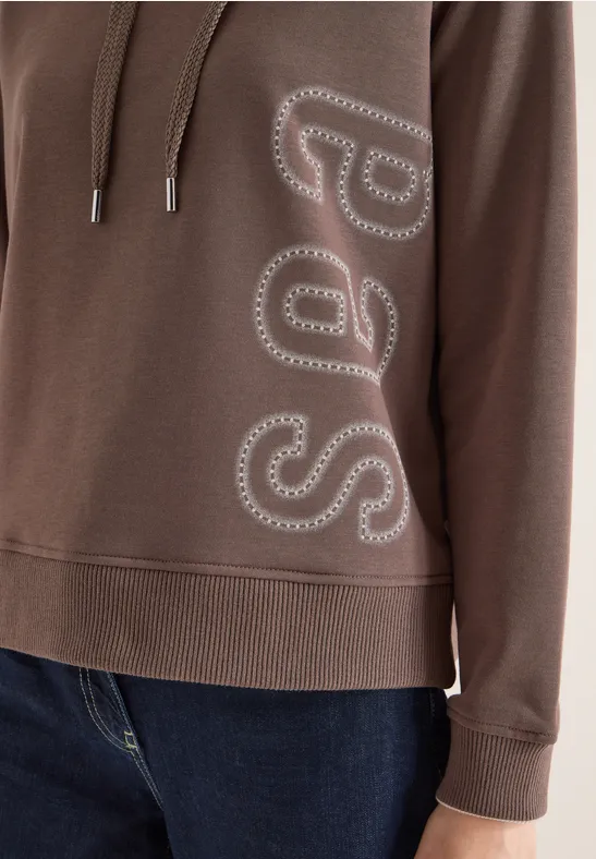 Hoodie mit Backprint urban taupe