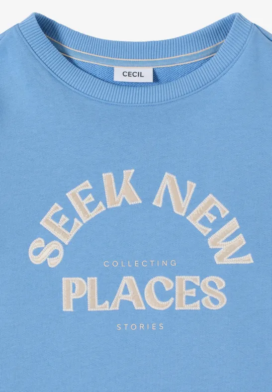 Embroidery Sweatshirt cloud blue