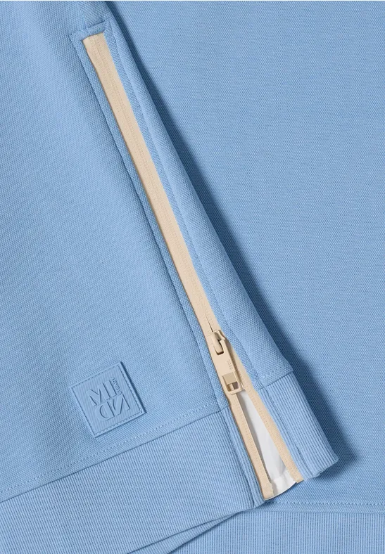 Hoodie mit Zipper-Details cloud blue