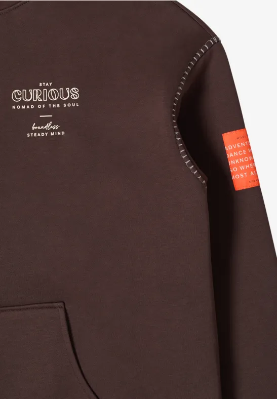 Bluza z dekoracyjnymi przeszyciami macchiato brown