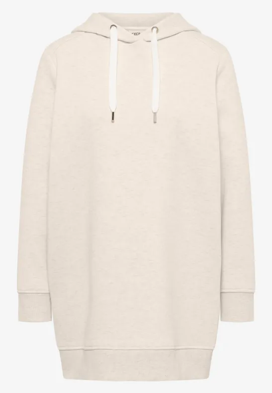 Langer Hoodie pearl beige melange