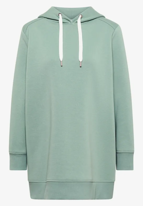 Lange hoodie smoke salvia